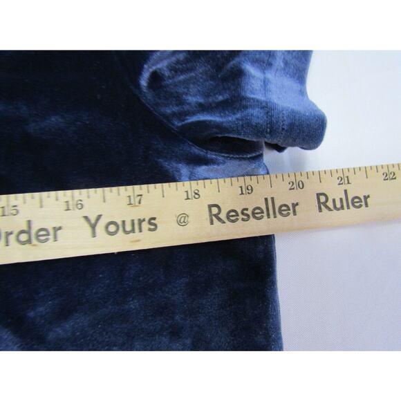 Madewell Blue Velvet V Neck Tie Top Womens size M Professional Blouse Work - Picture 5 of 8